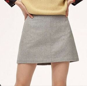 Wilfred by Aritzia Essonne Wool-Blend Mini Skirt – Grey, Size 2